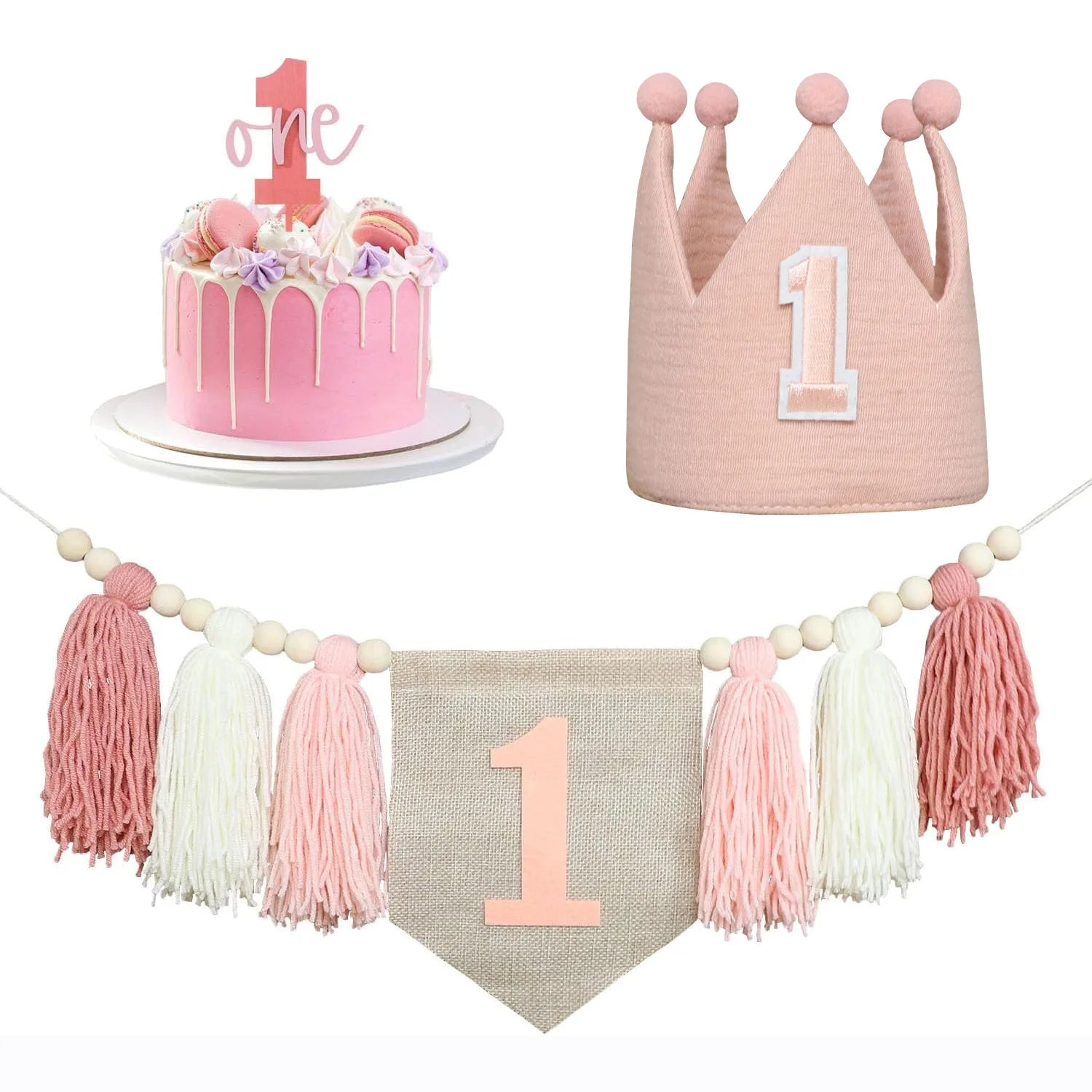 Boho 1st Birthday High Chair Banner Party Decoration