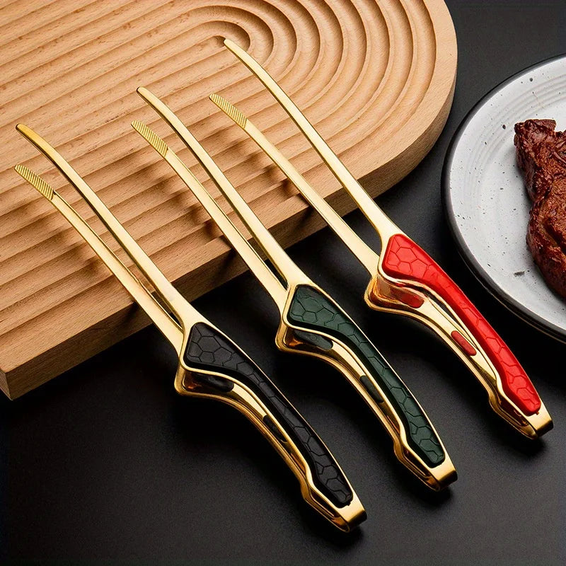 Stainless Steel Kitchen Tongs with Non-Slip Grip