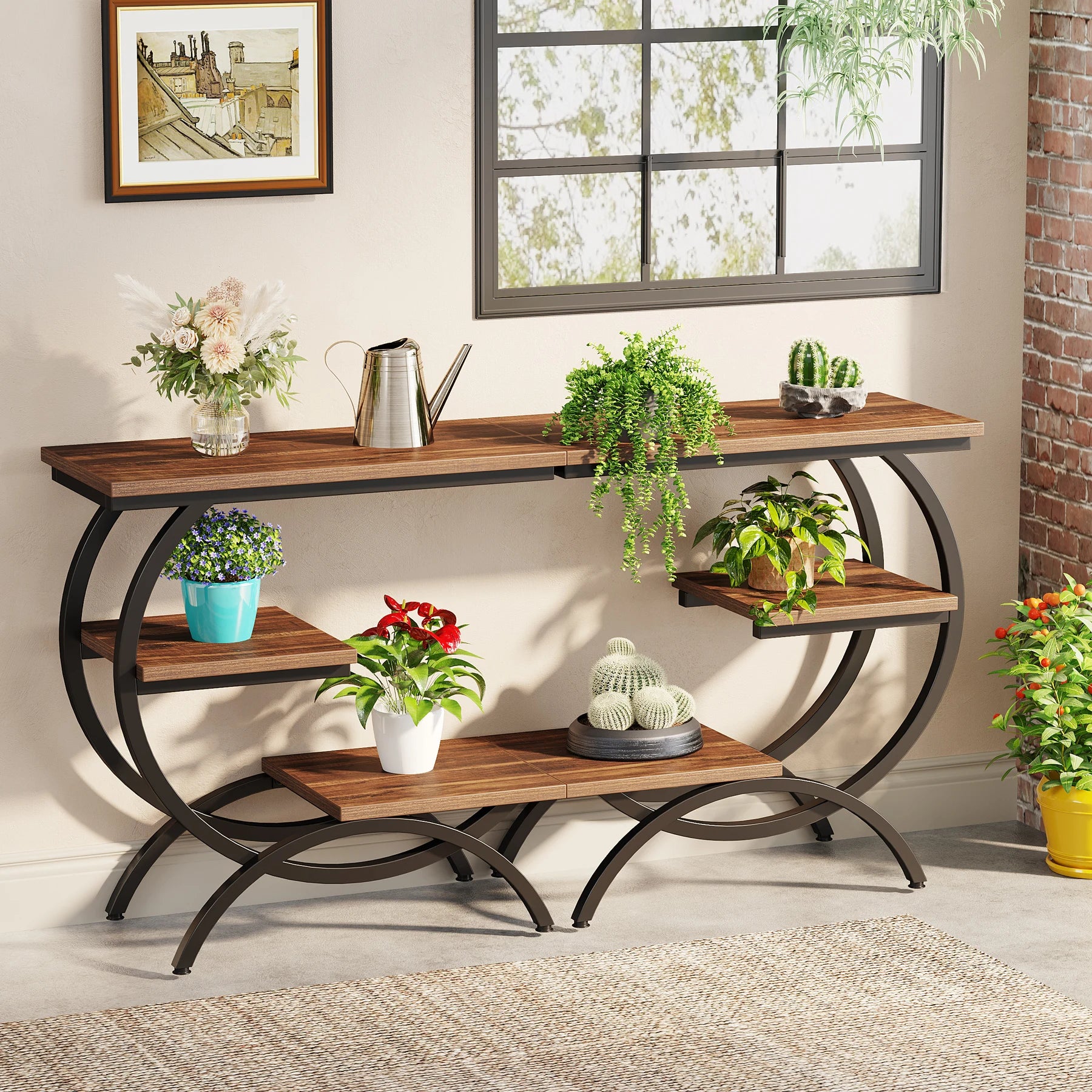 Tribesigns 3‑Tier C‑Shaped End Table
