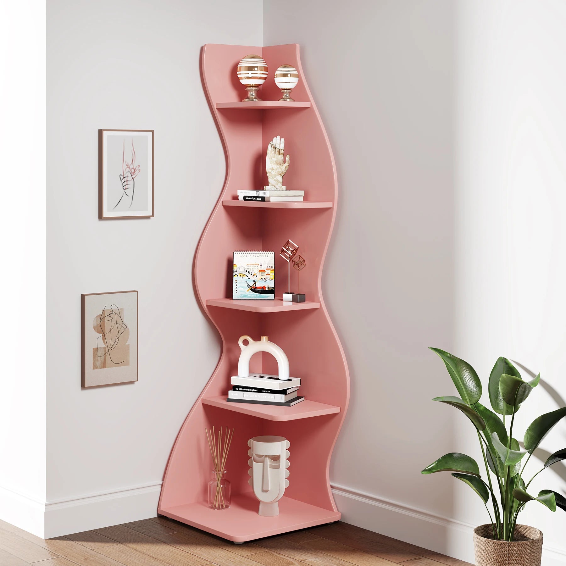 Tribesigns 5-Tier Modern Corner Bookshelf
