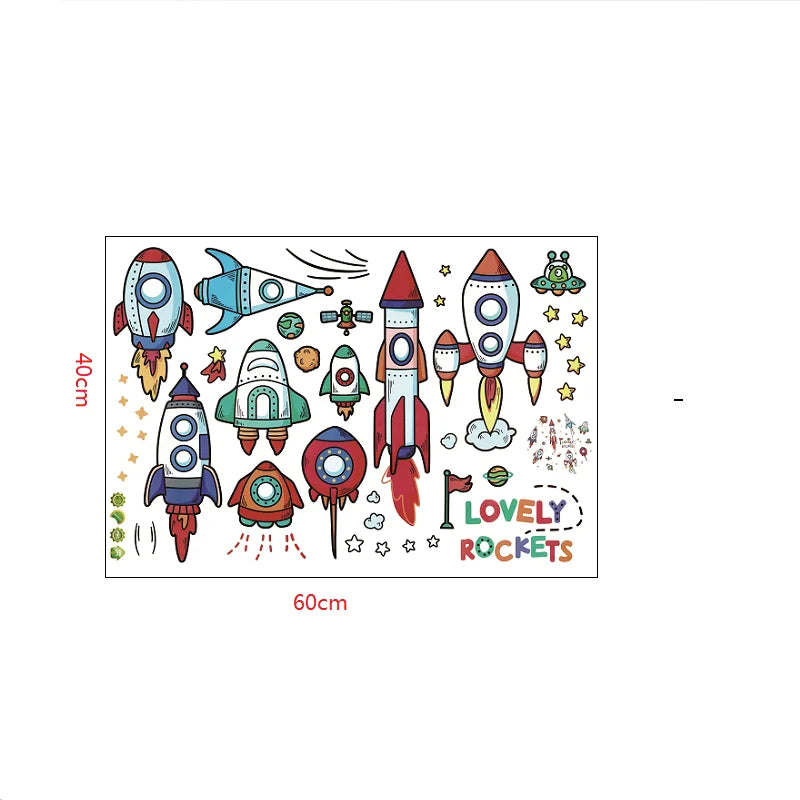 3D Planetary Astronaut Wall Stickers for Kids’ Room