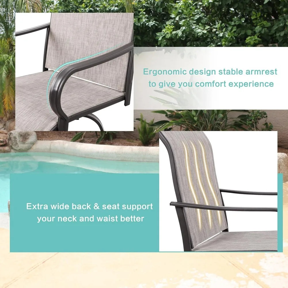 All-Weather Outdoor Swivel Bar Stool Sets