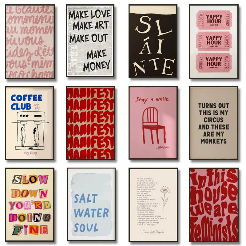 Modern Text Print Canvas Poster Wall Decoration