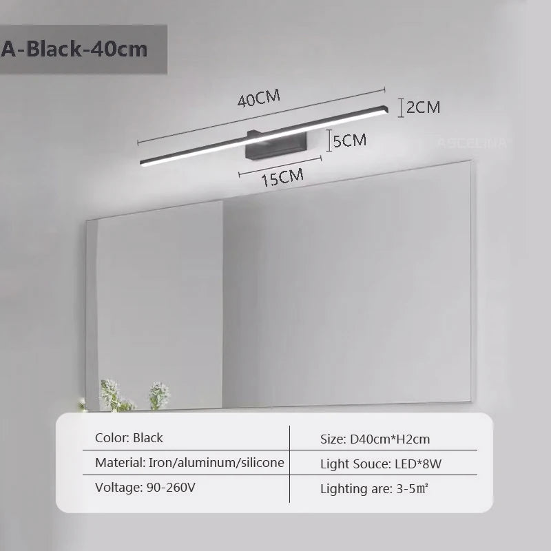 Modern LED Wall Light Strip for Bathroom and Mirror Decor