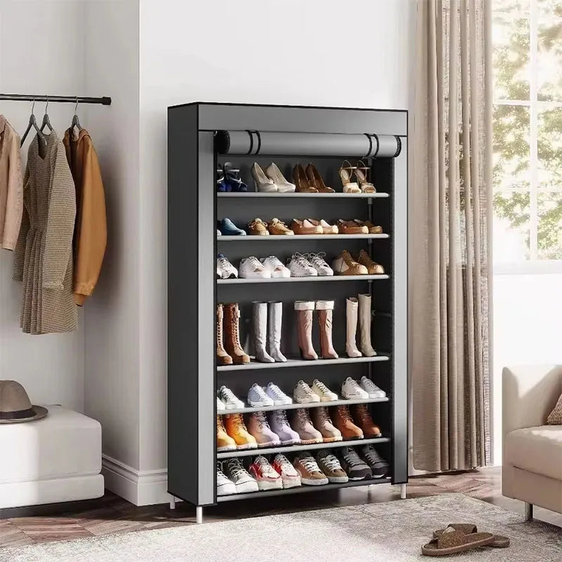 Multi-Layer Fabric Dustproof Shoe Rack Cabinet