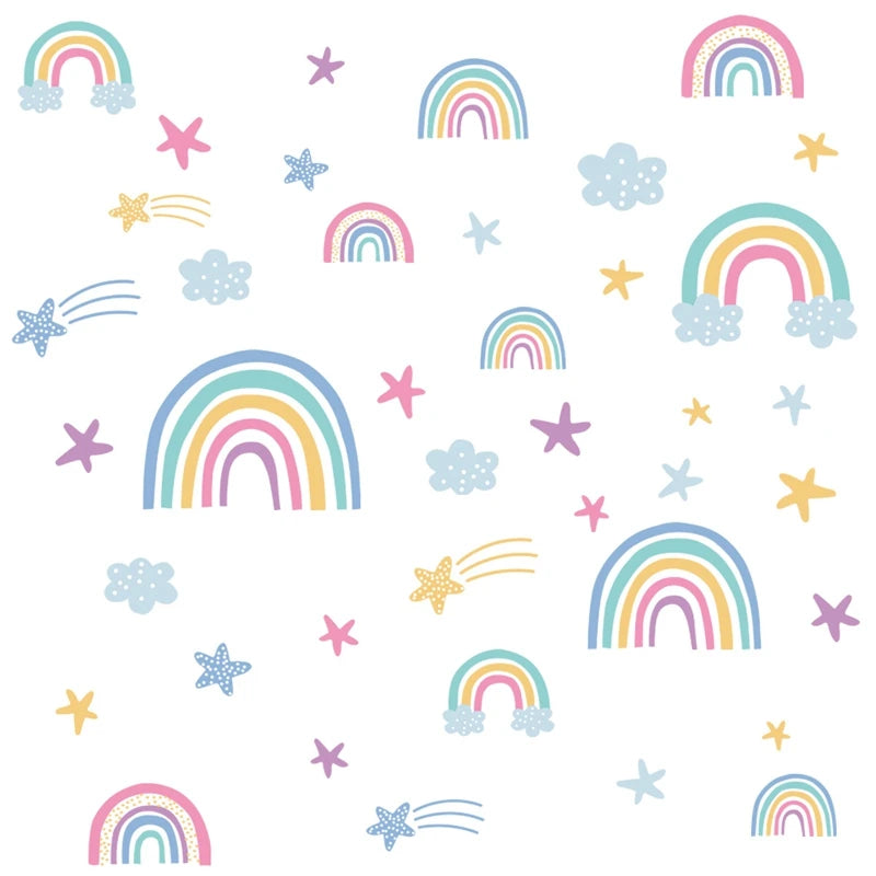 Glow-in-the-Dark Rainbow Wall Stickers for Kids Room