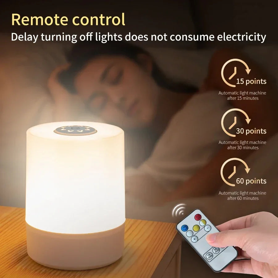 Rechargeable Dimmable LED Night Light with Remote Control