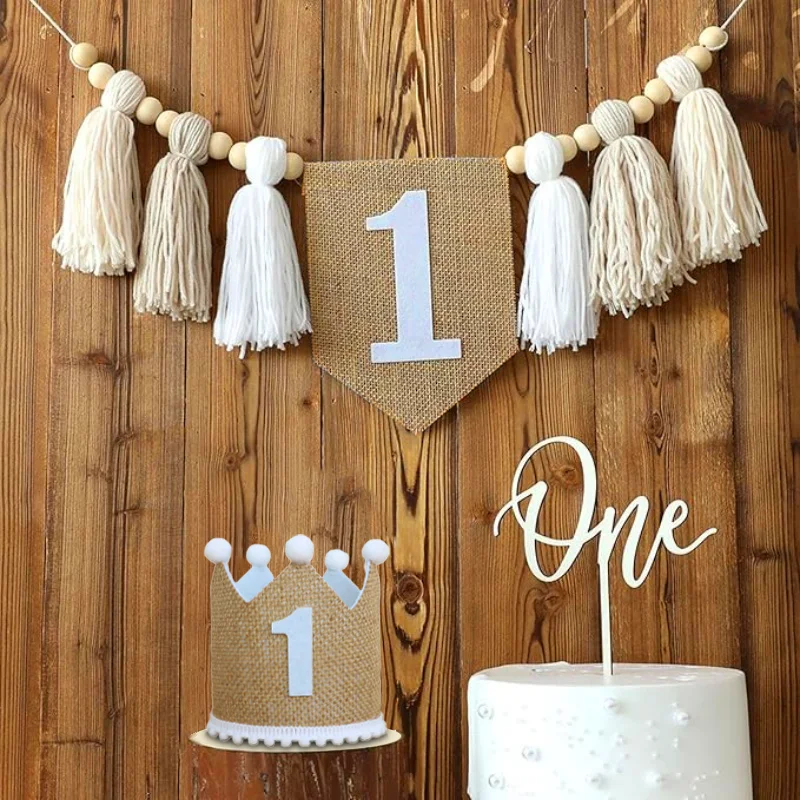 Boho 1st Birthday High Chair Banner Party Decoration