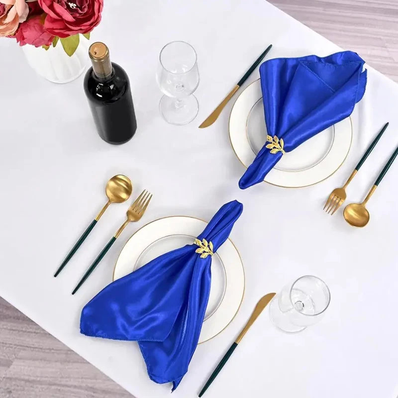 Shiny Satin Square Napkin – Washable Anti-Wrinkle Table Decor