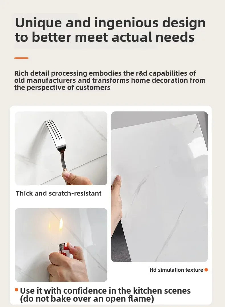 PVC Marble Wall & Floor Stickers – Self-Adhesive Waterproof Tiles