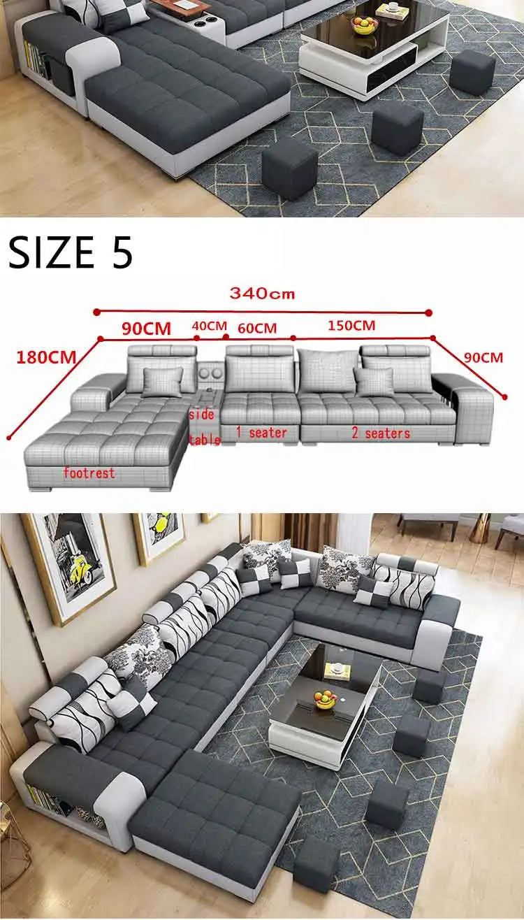 Top Picks for Modern U-Shape Sectional Sofas With USB & Storage