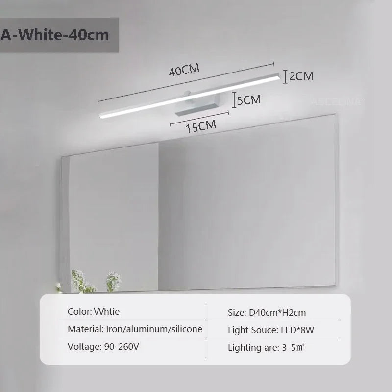 Modern LED Wall Light Strip for Bathroom and Mirror Decor
