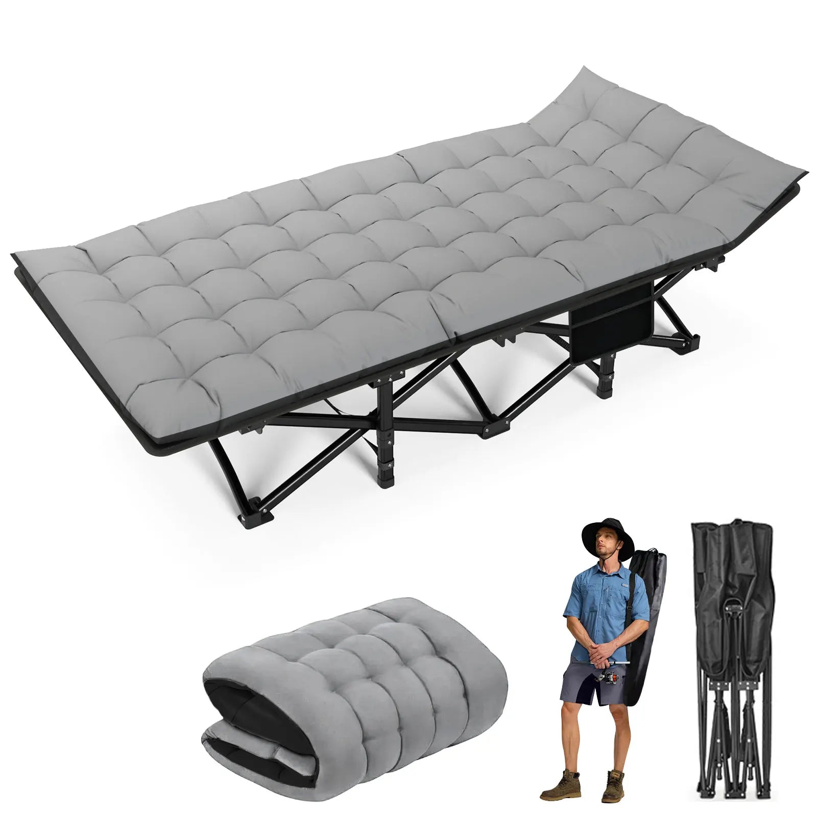 Folding Heavy-Duty Camping Cot for Adults