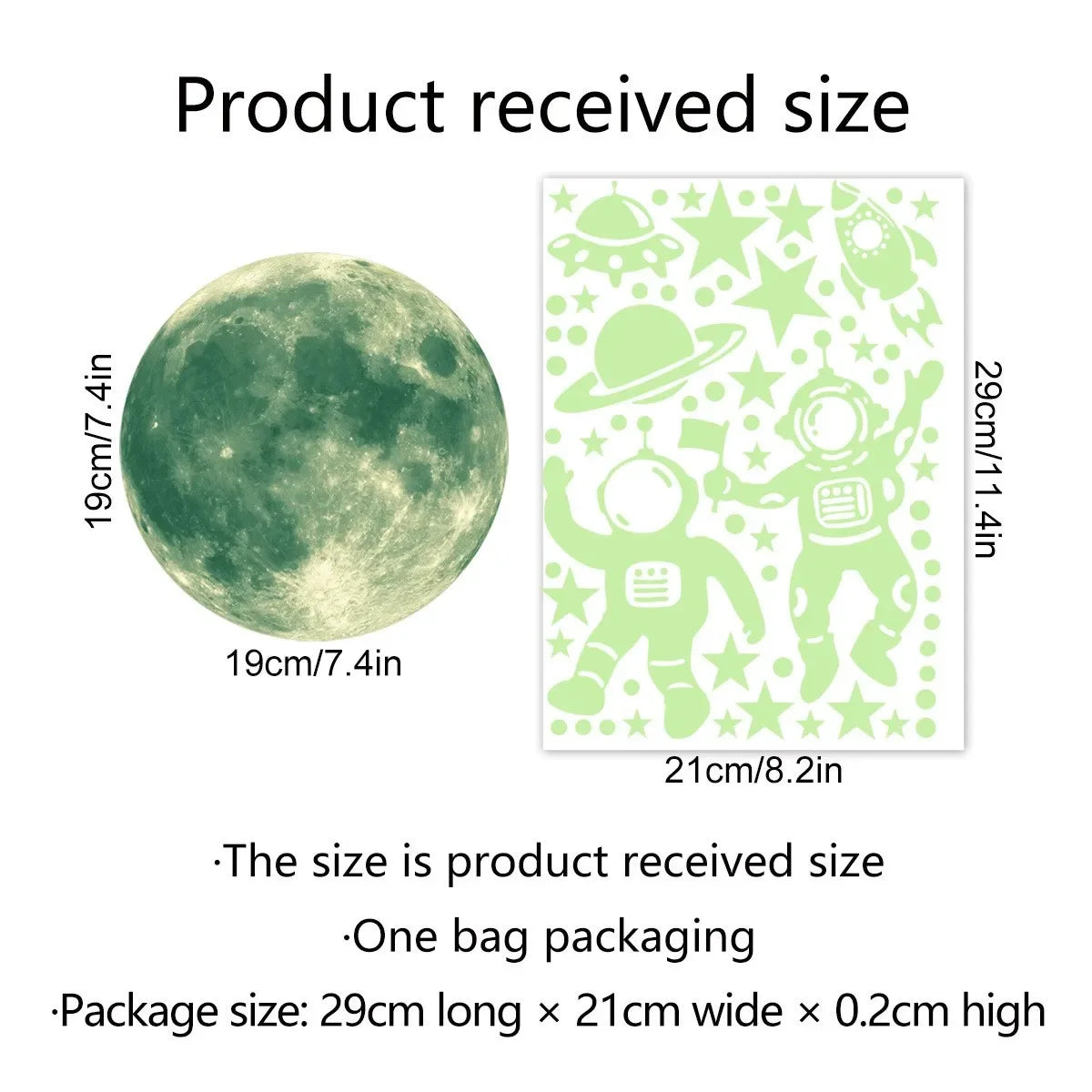 Glow-in-the-Dark Moon & Stars Wall Stickers – Kids Bedroom Decals