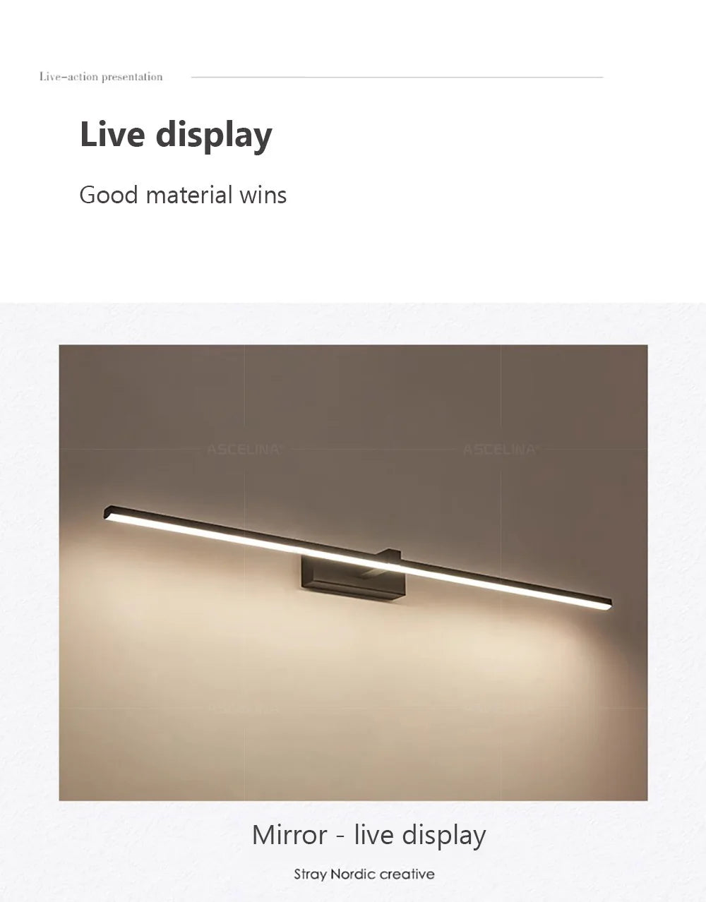 Modern LED Wall Light Strip for Bathroom and Mirror Decor