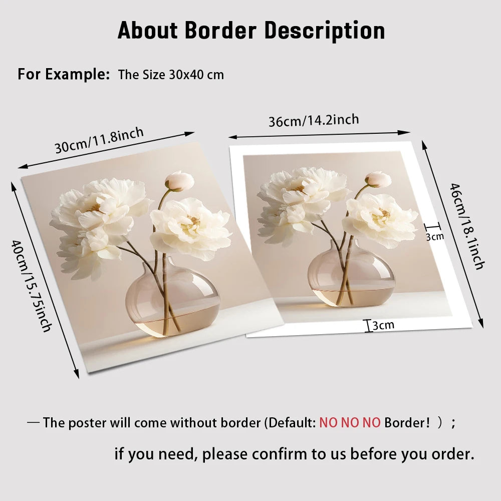 Nordic Beige Peony Canvas – Modern Floral Wall Art