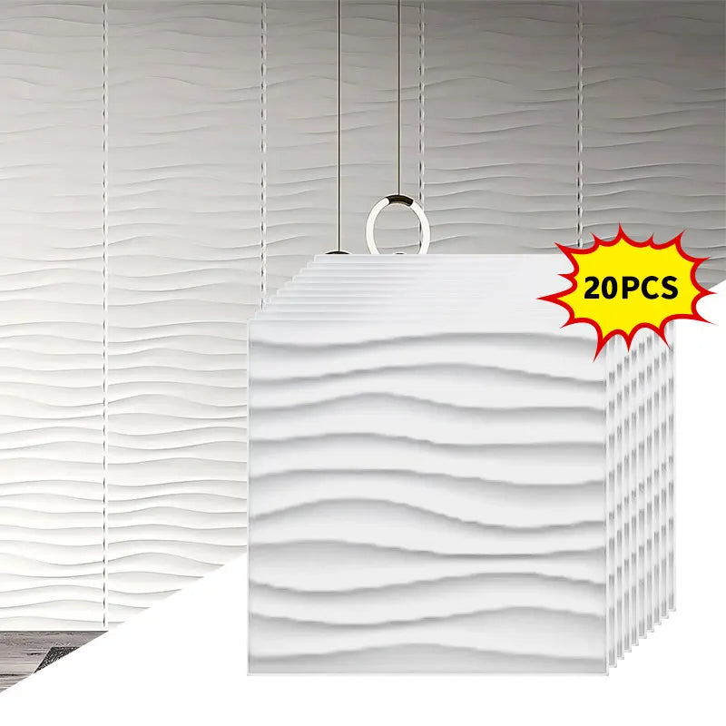 20PCS 3D Wall Panels – 30x30cm Indoor Wall Decor Tiles