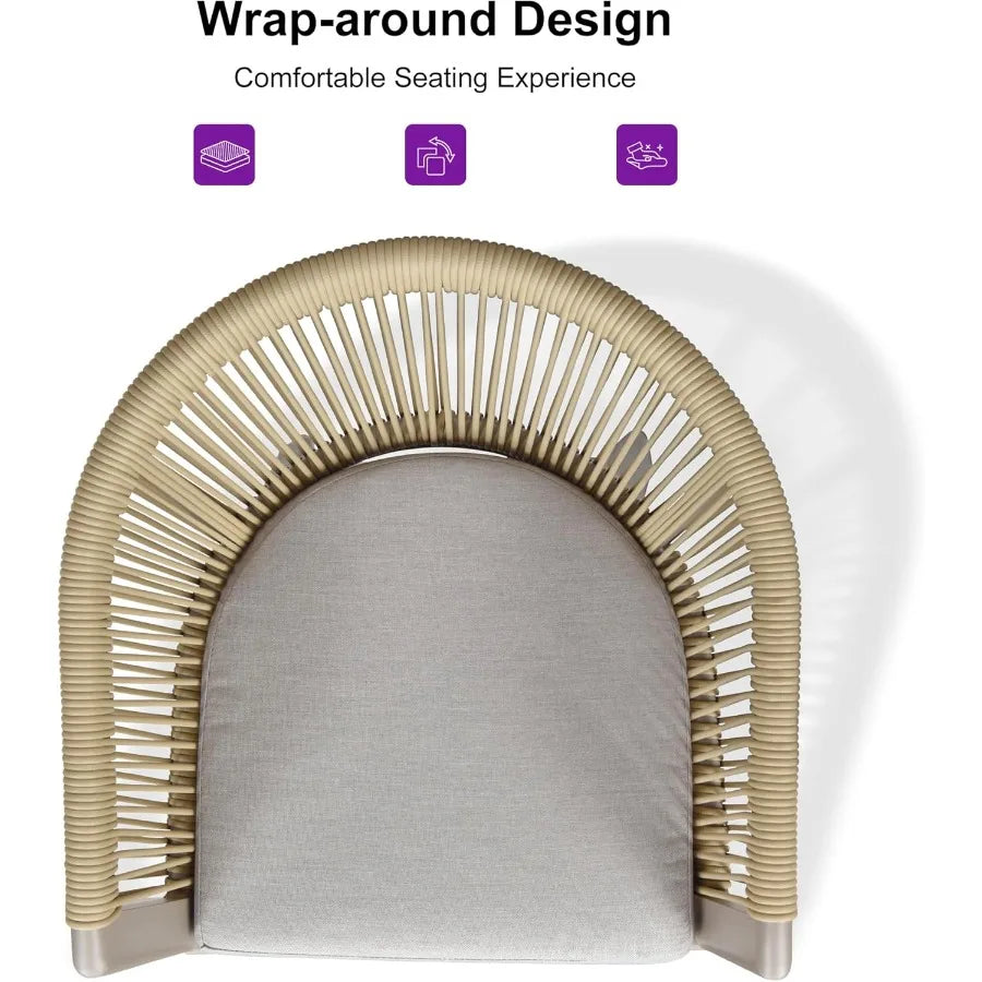 Modern Outdoor Wicker Bar Stool Set