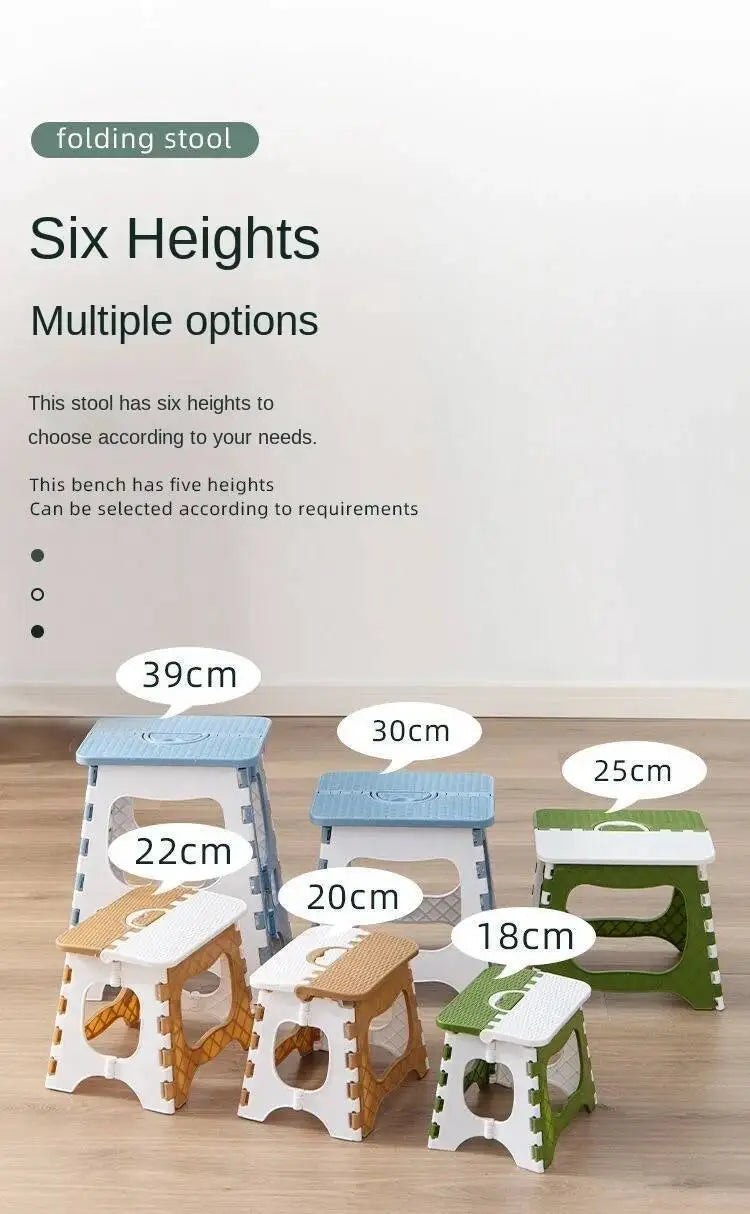 Thickened Plastic Folding Stool for Indoor and Outdoor Use