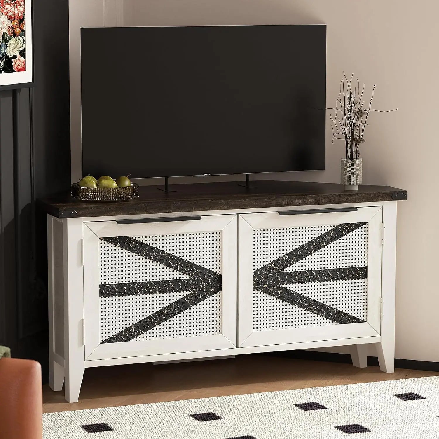 70" Rustic Farmhouse TV Stand – Sliding Barn Doors & 6-Drawer Media Console