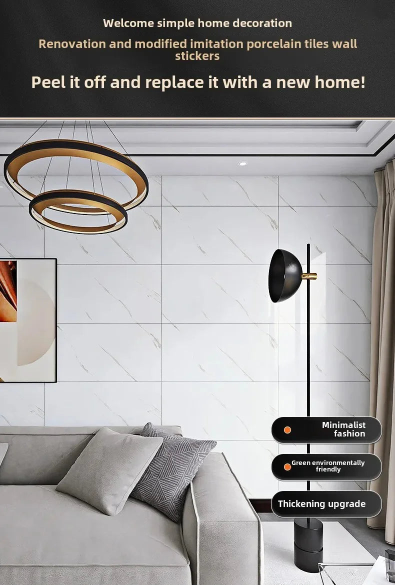 PVC Marble Wall & Floor Stickers – Self-Adhesive Waterproof Tiles