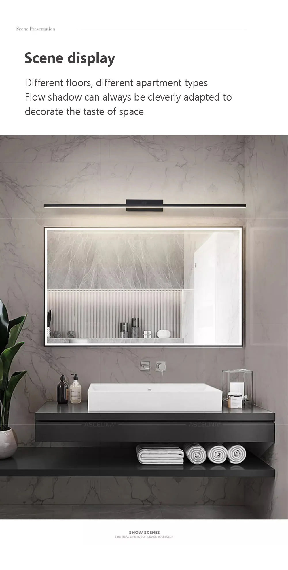 Modern LED Wall Light Strip for Bathroom and Mirror Decor