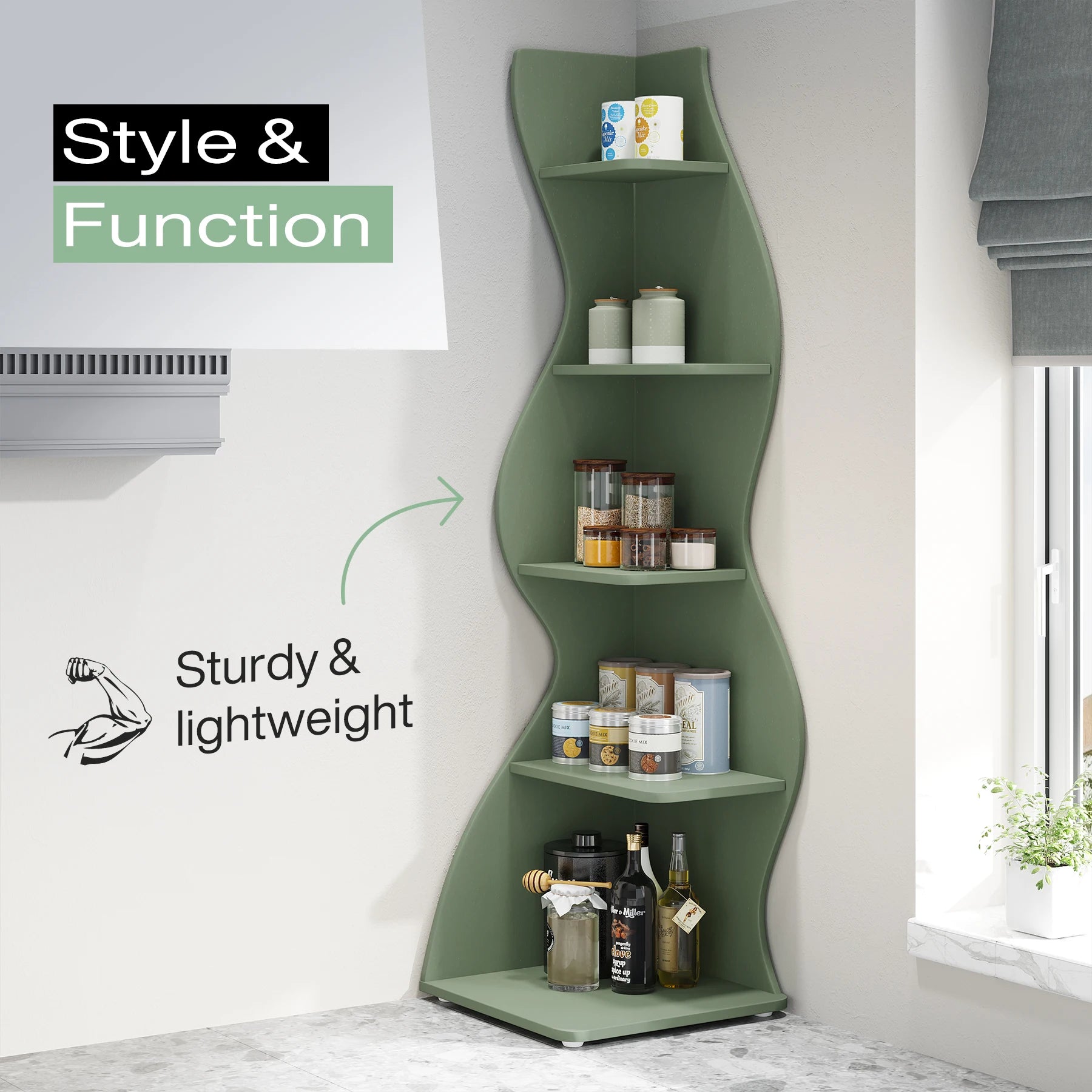 Tribesigns 5-Tier Modern Corner Bookshelf