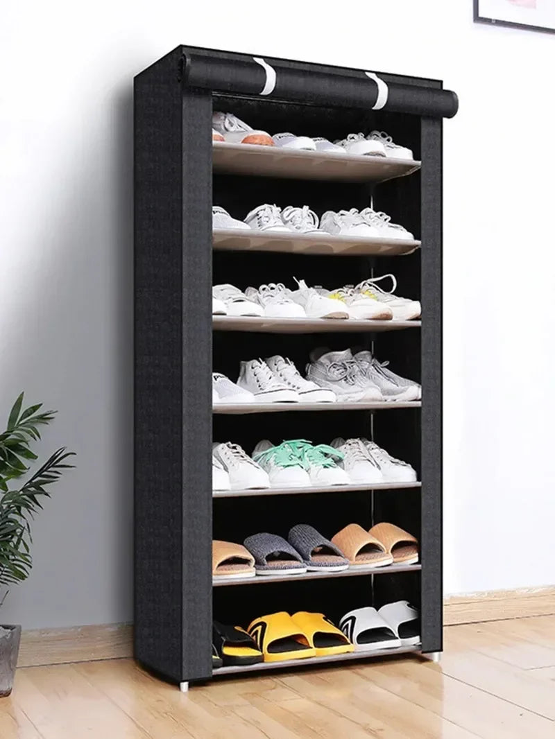 Multi-Layer Fabric Dustproof Shoe Rack Cabinet