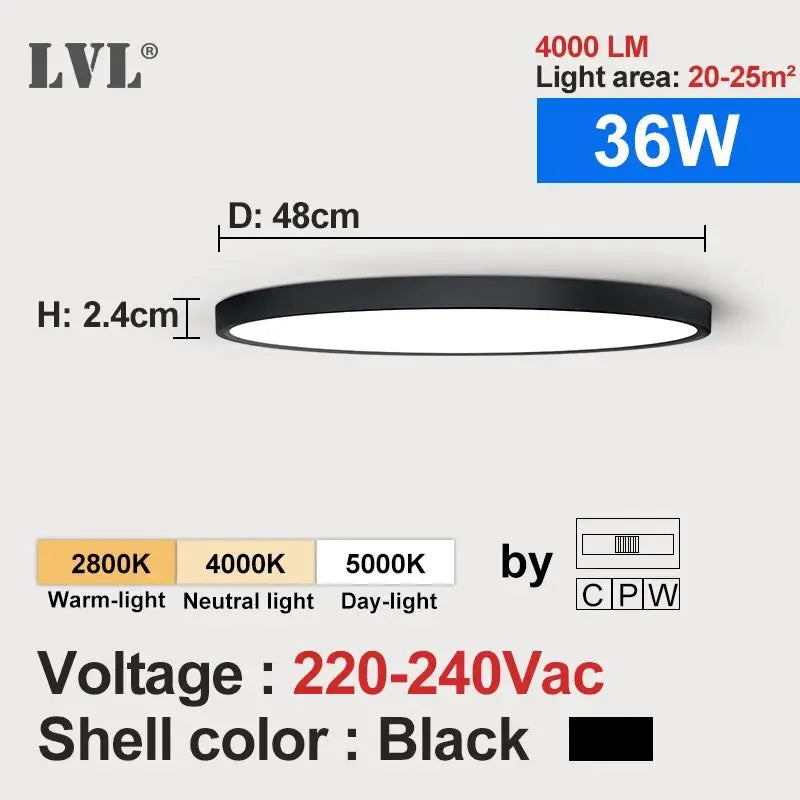 LVL Wood Grain LED Ceiling Light with 3-in-1 Color Modes