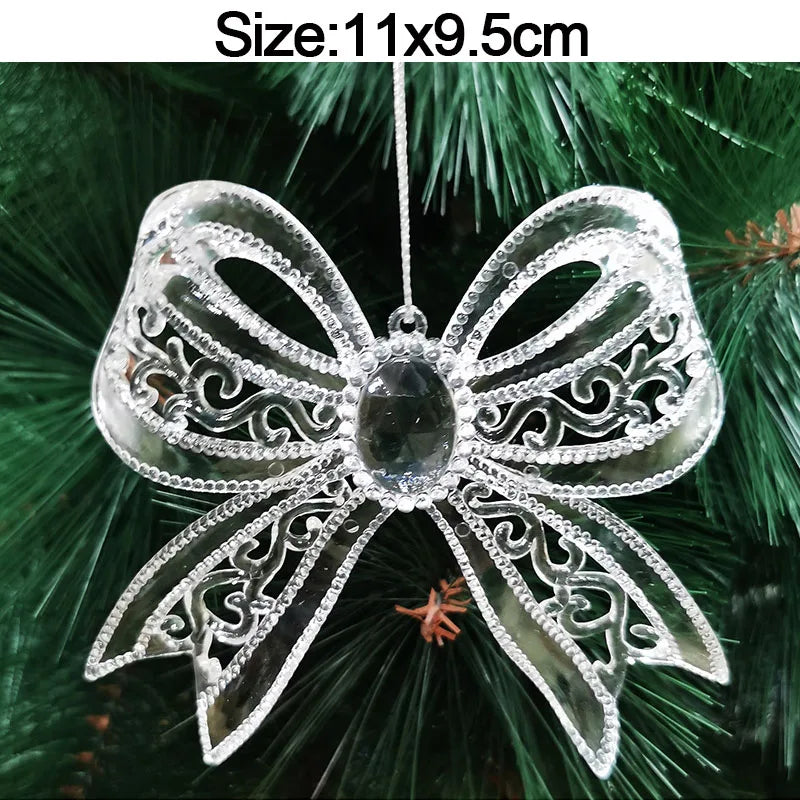 5PCS Crystal Acrylic Christmas Ornaments – Snowflake, Elk & Snowman