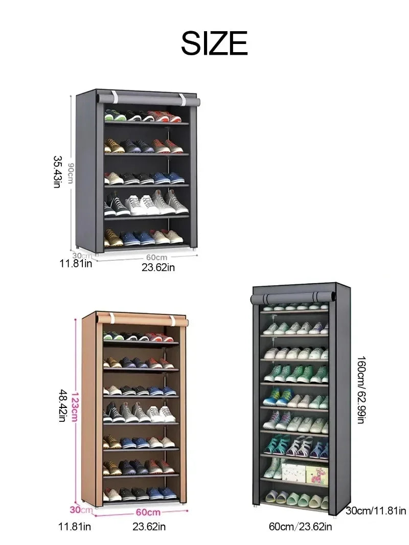 Multi-Layer Fabric Dustproof Shoe Rack Cabinet