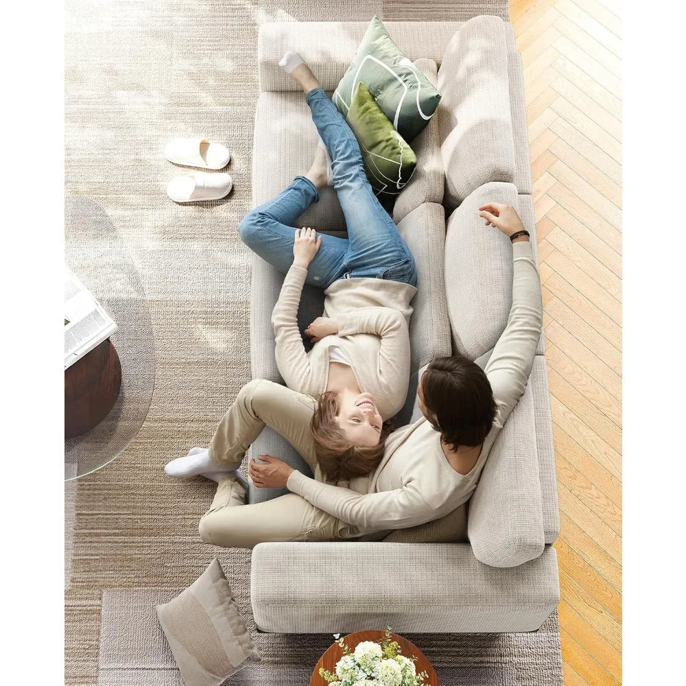 89" 3-Seater Sofa – Modern Deep Seat Couch with Wide Armrests