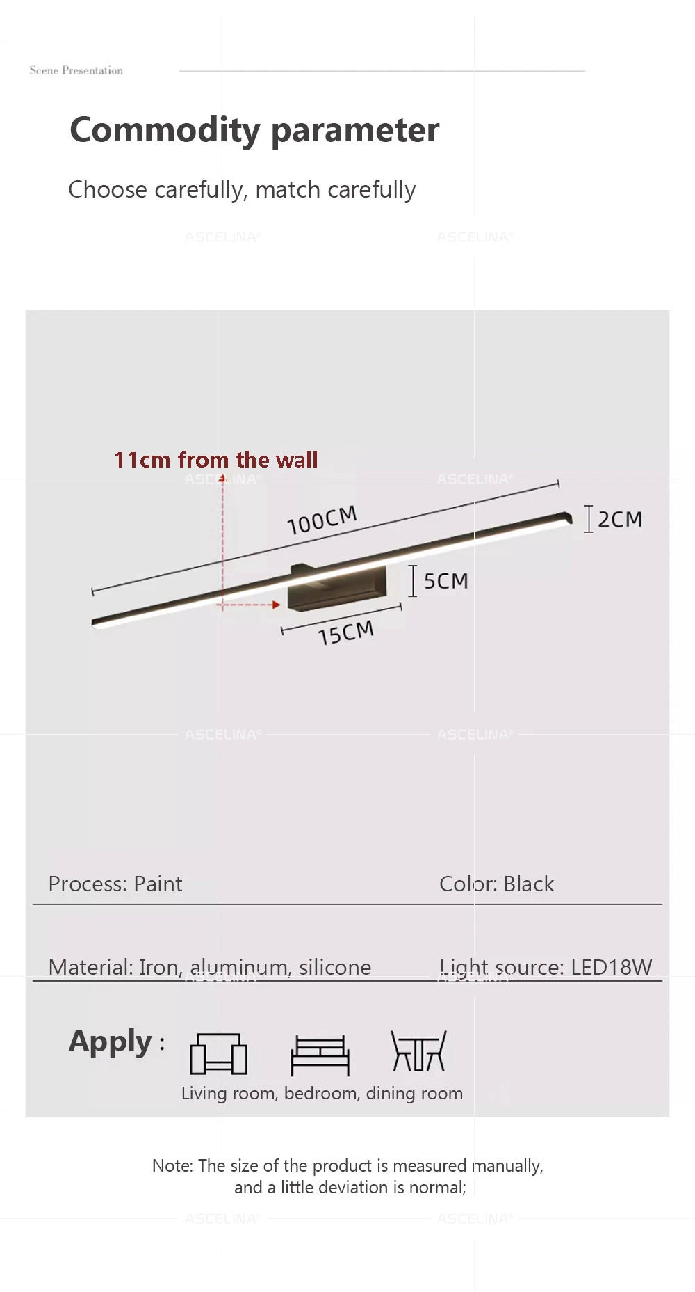 Modern LED Wall Light Strip for Bathroom and Mirror Decor