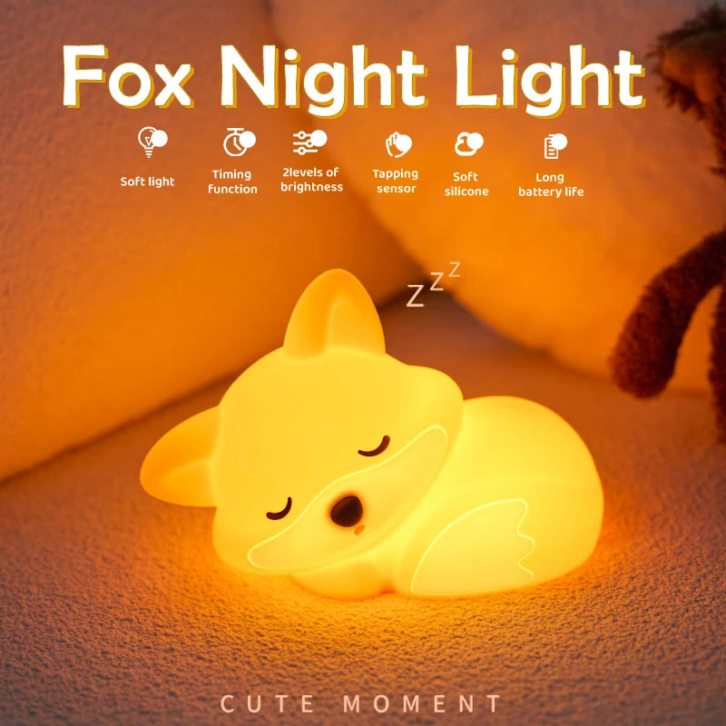 Animal Silicone Night Light with Touch Sensor and Timer