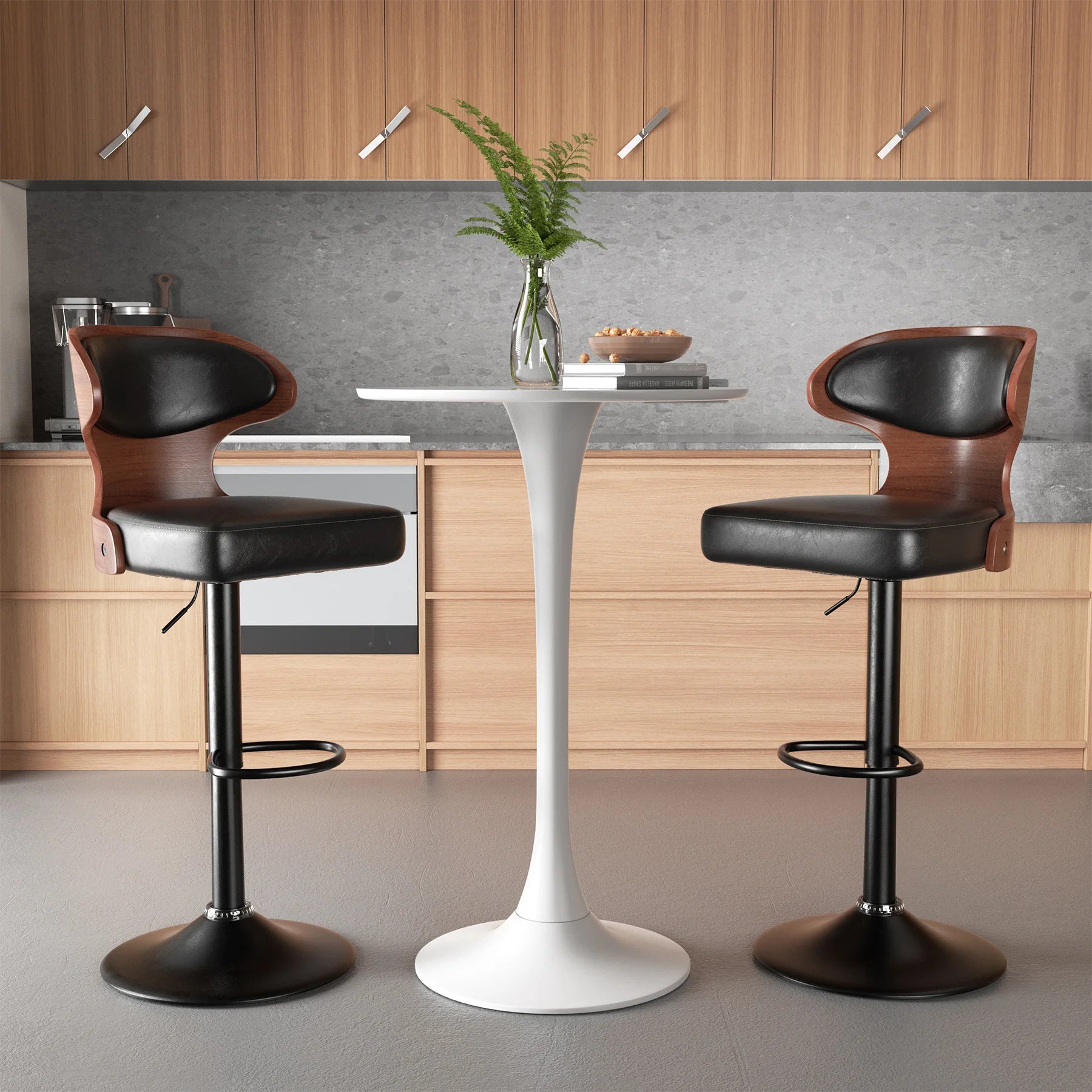 2PCS Bar Stools with Backrest – Soft Cushion Dining Chairs