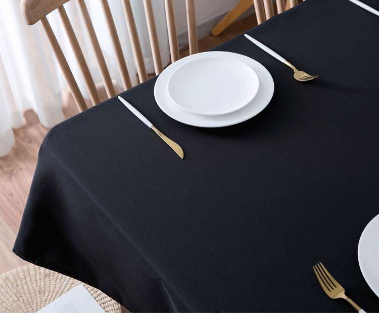 Solid Black Rectangular Tablecloth – Banquet & Conference Table Cover