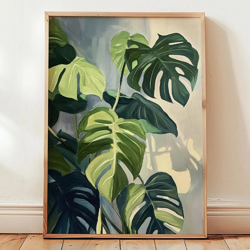Green Botanical Leaves Canvas – Nature Wall Art Home Decor