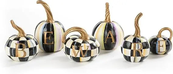 Set of 6 Resin Pumpkin Decorations – Halloween Home Decor