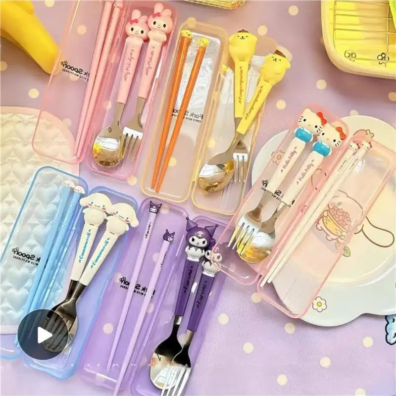 Sanrio Kids Stainless Steel Cutlery Set with Case