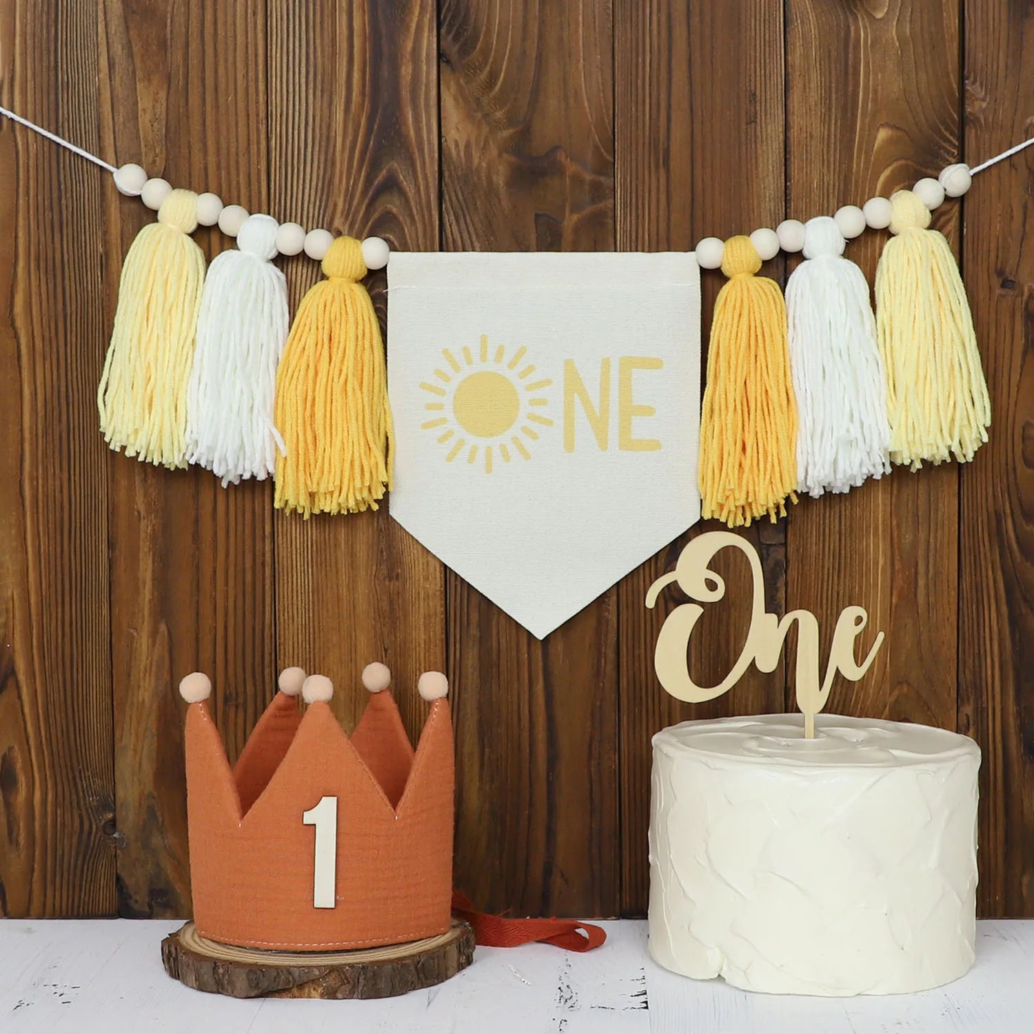 Boho 1st Birthday High Chair Banner Party Decoration