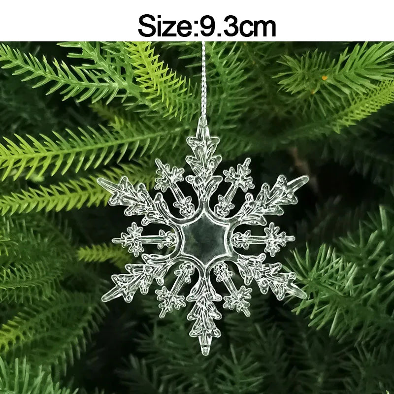 5PCS Crystal Acrylic Christmas Ornaments – Snowflake, Elk & Snowman