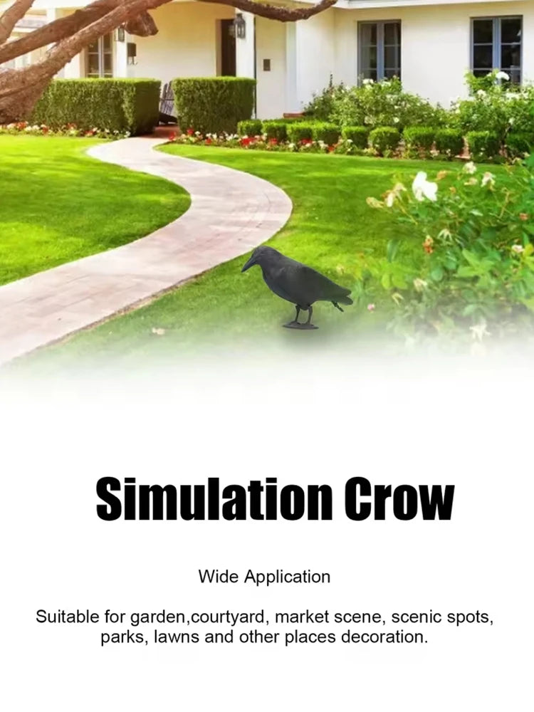 Realistic Decorative Crow – Satin Plastic Garden Yard Ornament