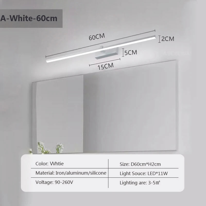 Modern LED Wall Light Strip for Bathroom and Mirror Decor