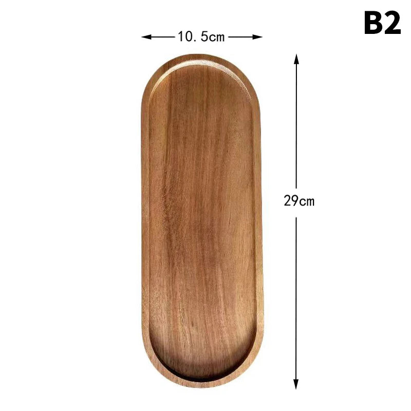 Solid Wood Oval Serving Tray and Platter