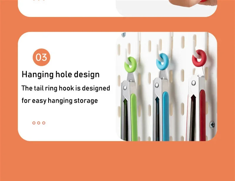 7-Inch Non-Slip Stainless Steel Food Tongs