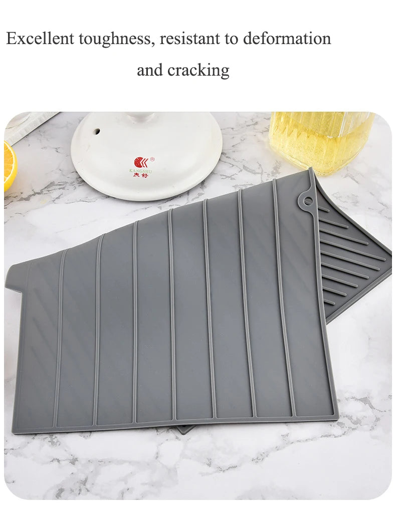 Silicone Draining Pad – Non-Slip Dish Drying Mat for Kitchen