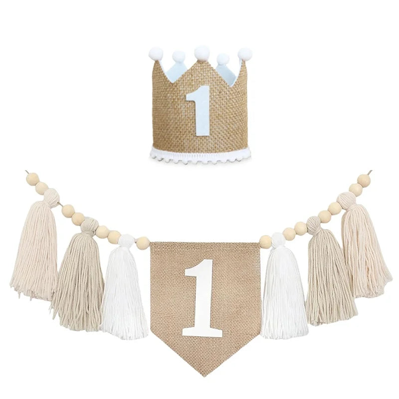 Boho 1st Birthday High Chair Banner Party Decoration