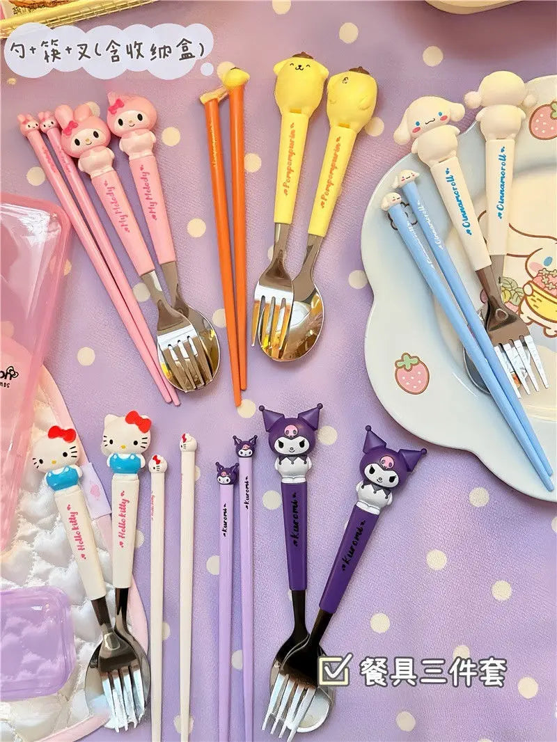 Sanrio Kids Stainless Steel Cutlery Set with Case