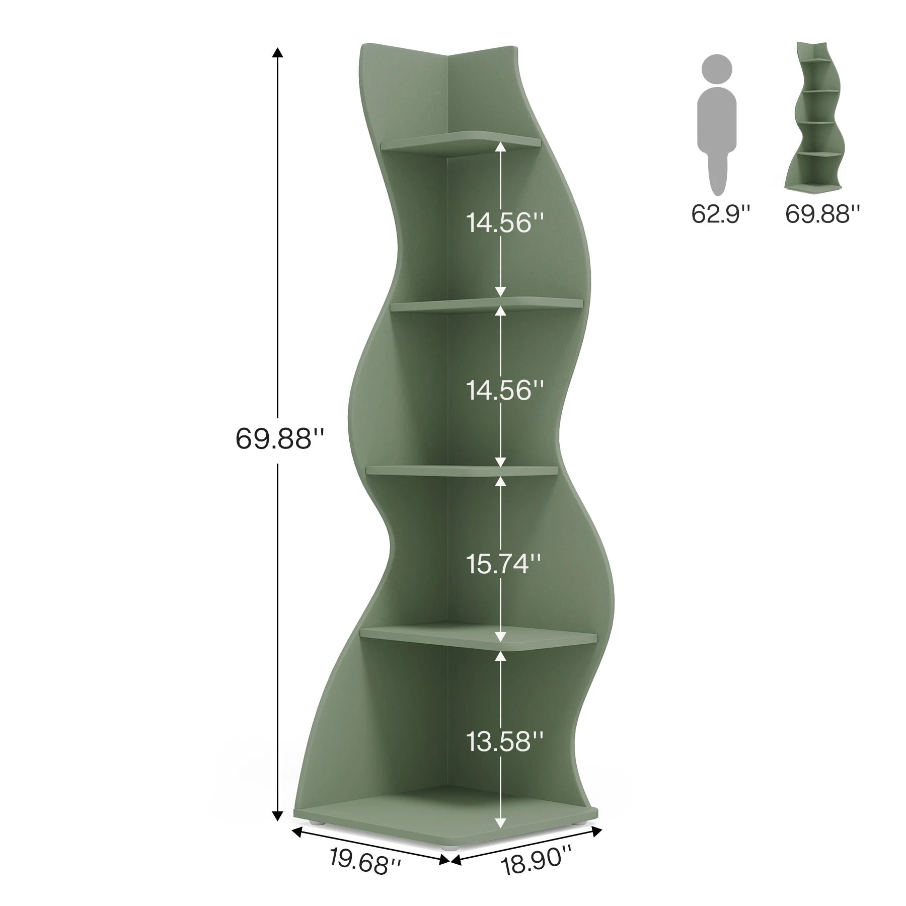 Tribesigns 5-Tier Modern Corner Bookshelf