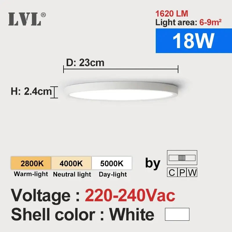 LVL Wood Grain LED Ceiling Light with 3-in-1 Color Modes